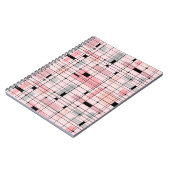 レトロのピンクの格子およびスターバストのノート ノートブック (左側)