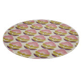 レトロのピンク及び紫色の花パターン カッティングボード (角)