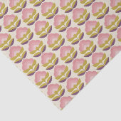 レトロのピンク及び紫色の花パターン 薄葉紙 (詳細)