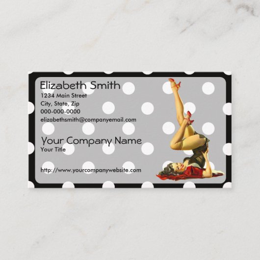 レトロのピンナップの女の子V4 名刺 (正面)