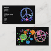 レトロのピースサインの名刺 名刺 (正面/裏面)