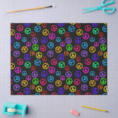 レトロのピースサインパターン 薄葉紙 (クラフト)