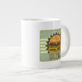 レトロのファストフードメニュー用カバー ジャンボコーヒーマグカップ (正面右)