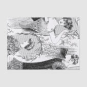 レトロのファッションのイラストレーションのコラージュ 薄葉紙 (正面)