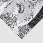 レトロのファッションのイラストレーションのコラージュ 薄葉紙 (詳細)