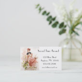 レトロのファッションのスタイルの名刺 名刺 (スタンド正面)