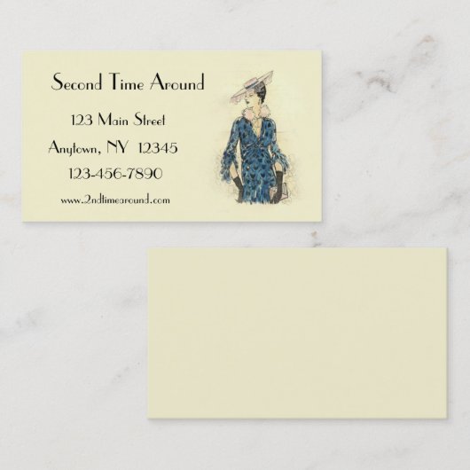 レトロのファッションビジネスカード 名刺 (正面/裏面)