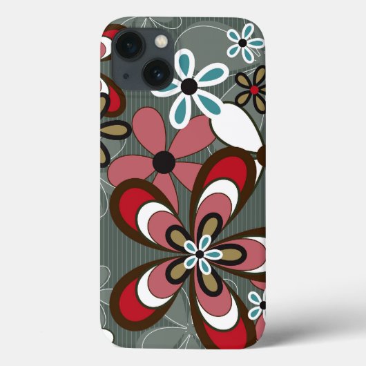 レトロのファンキーな芸術の抽象芸術のフラワーパワーの電話箱 Case-Mate iPhoneケース (裏面)