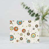 レトロのファンキーな70sパターン ポストカード (スタンド正面)