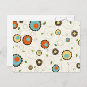 レトロのファンキーな70sパターン ポストカード (正面/裏面)