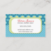 レトロのファンシーなカップケーキのベーカリーの名刺 名刺 (裏面)