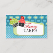 レトロのファンシーなカップケーキのベーカリーの名刺 名刺 (正面)
