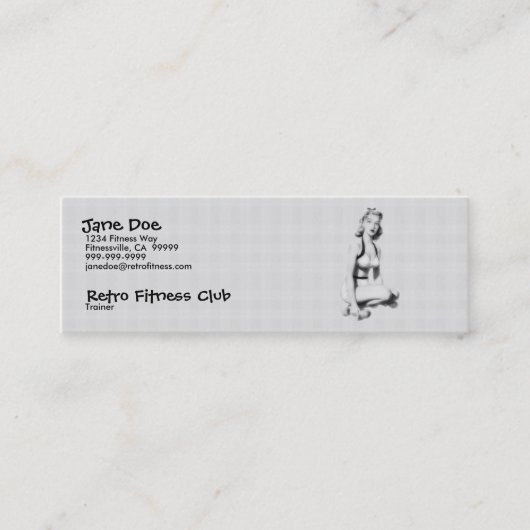 レトロのフィットネスB/W スキニー名刺 (正面)