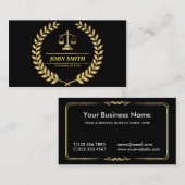 レトロのフェイクな金ゴールドの天秤座の月桂樹のプロフェッショナルの弁護士 名刺 (正面/裏面)