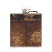 レトロのフェイクな革、古い一見傷付けられる及び擦り切れた フラスク (裏面)