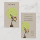 レトロのフクロウのオンライン店ビジネスプロフィールカード 名刺 (正面/裏面)