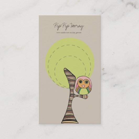 レトロのフクロウのオンライン店ビジネスプロフィールカード 名刺 (正面)