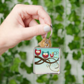 レトロのフクロウの渦巻形のな枝Keychain キーホルダー (手)