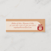 レトロのフクロウの細いお母さんのテレホンカード コーリングカード (裏面)