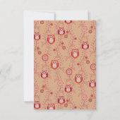 レトロのフクロウは平らなカード感謝していしています ノートカード (裏面)