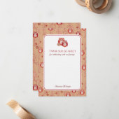 レトロのフクロウは平らなカード感謝していしています ノートカード (正面/裏面インサイチュ)