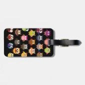 レトロのフクロウパターン ラゲッジタグ (裏面横)