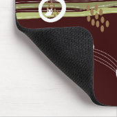 レトロのフクロウ家族のかわいくお洒落でストライプな巣のおもしろい マウスパッド (コーナー)