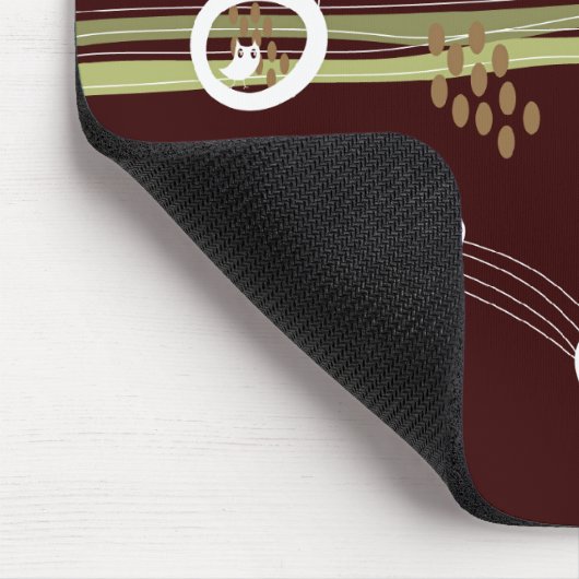 レトロのフクロウ家族のかわいくお洒落でストライプな巣のおもしろい マウスパッド (コーナー)