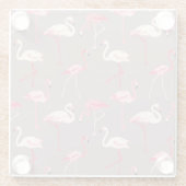 レトロのフラミンゴ2 ガラスコースター (裏面)