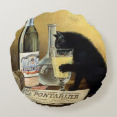 レトロのフランスのなポスター"アブサンブルジョア" ラウンドクッション (裏面)