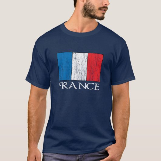 レトロのフランスの旗のTシャツ Tシャツ (正面)