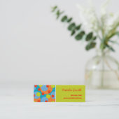 レトロのフルーツのような点ファンキーで素晴しい色のプロフィールカード スキニー名刺 (スタンド正面)