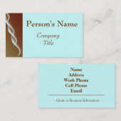 レトロのブラウン及び青い名刺 名刺 (正面/裏面)