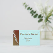 レトロのブラウン及び青い名刺 名刺 (スタンド正面)