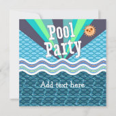 レトロのプールのパーティの招待状 招待状 (正面)