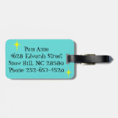 レトロのプールを囲んでのパーティの荷物のラベル ラゲッジタグ (裏面横)