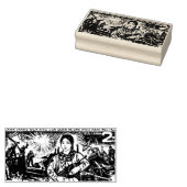 レトロのベトナム郵便切手と武装した女の子 ラバースタンプ (押印)
