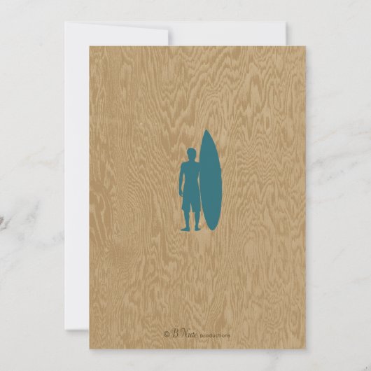 レトロのベビーシャワーの招待状の上の波 招待状 (裏面)