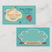 レトロのベーカリーのクッキーの名刺 名刺 (正面/裏面)