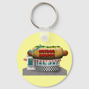 レトロのホットドッグの専門店 キーホルダー