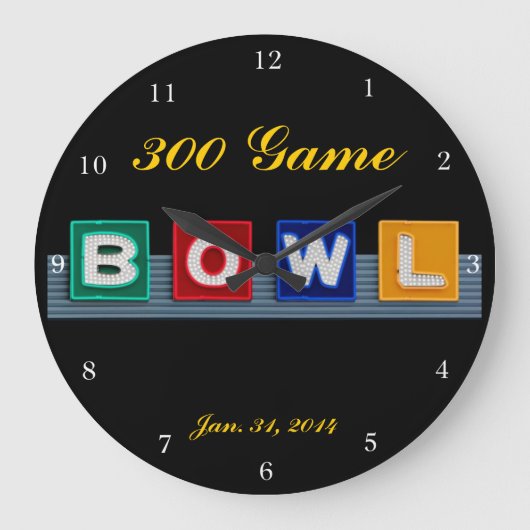 レトロのボーリング ラージ壁時計 (正面)