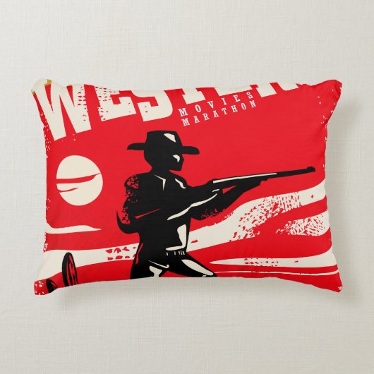 レトロのポスターデザイン アクセントクッション (正面)