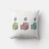 レトロのポップアートのヴィンテージのサロンのドライヤーは枕の議長を務めます クッション (正面)