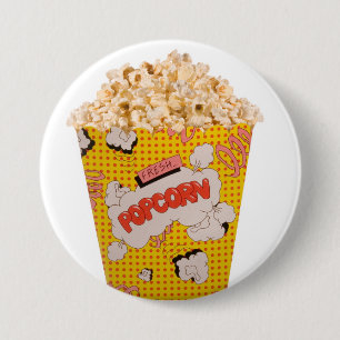 レトロのポップコーン-色 缶バッジ