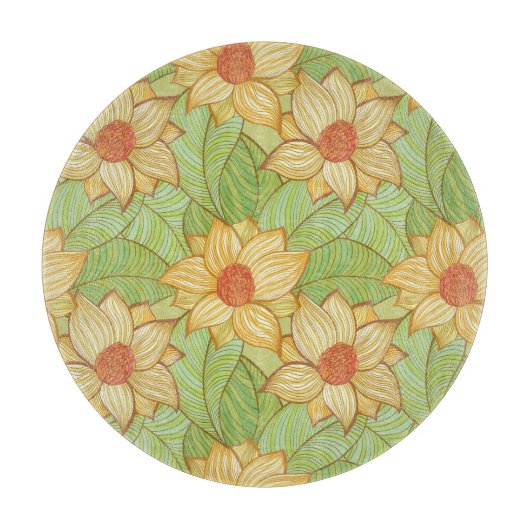 レトロのマグノリアパターン カッティングボード (正面)