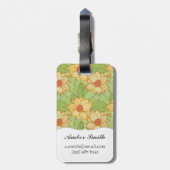 レトロのマグノリアパターン ラゲッジタグ (裏面縦)