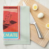 レトロのマッチアーポップ・アートのト キッチンタオル (四つ折り)