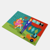 レトロのマルティーニのカップルのドア・マット ドアマット (アングル)