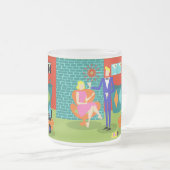 レトロのマルティーニのカップルの曇らされたガラスのマグ フロストグラスマグカップ (正面右)