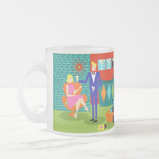 レトロのマルティーニのカップルの曇らされたガラスのマグ フロストグラスマグカップ (左)